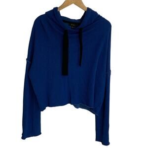 ALALA Sweatshirt Womens Large‎ Stance Cropped Raw Hem Revolve Athleisure Blue